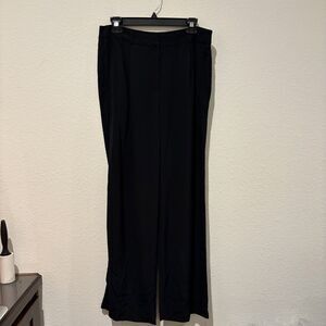 Eileen Fisher Tencel Blend Trouser Pants Straight Leg Size 6 Black Professional